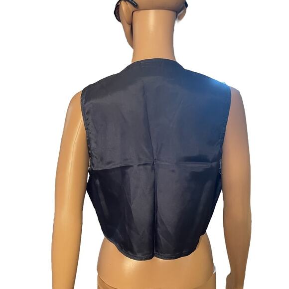 VTG Bentley VEST Women M Black Red Checkered Plaid Tweed Pearl Button Classic - Picture 4 of 10